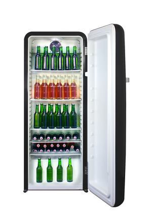 Retro-Getränke-Kühlschrank in Schwarz - GCRC220 – Gastro-Cool